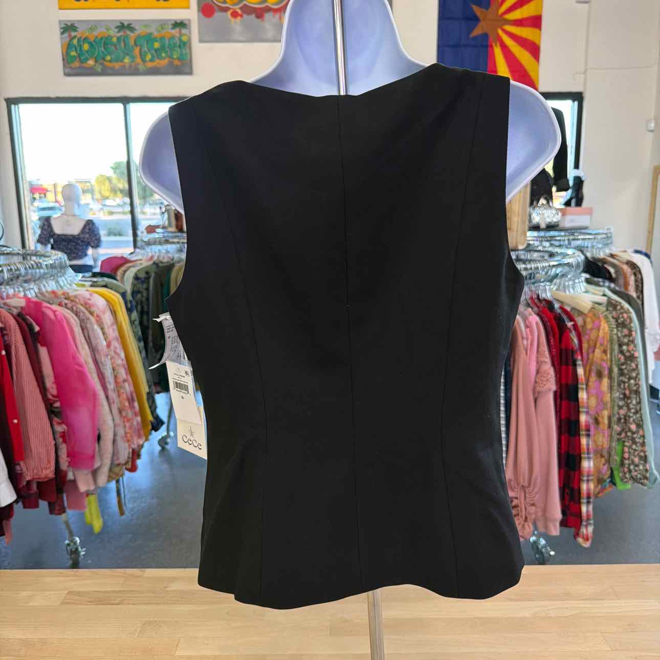 CeCe Women's Boat Neck Waistcoat Top