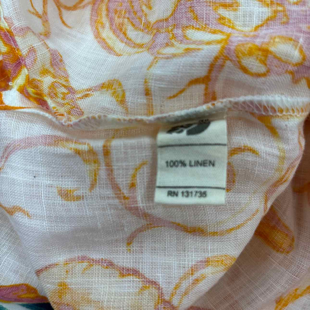 Margaritaville Size XS White Orange Linen Linen Preloved Tunic