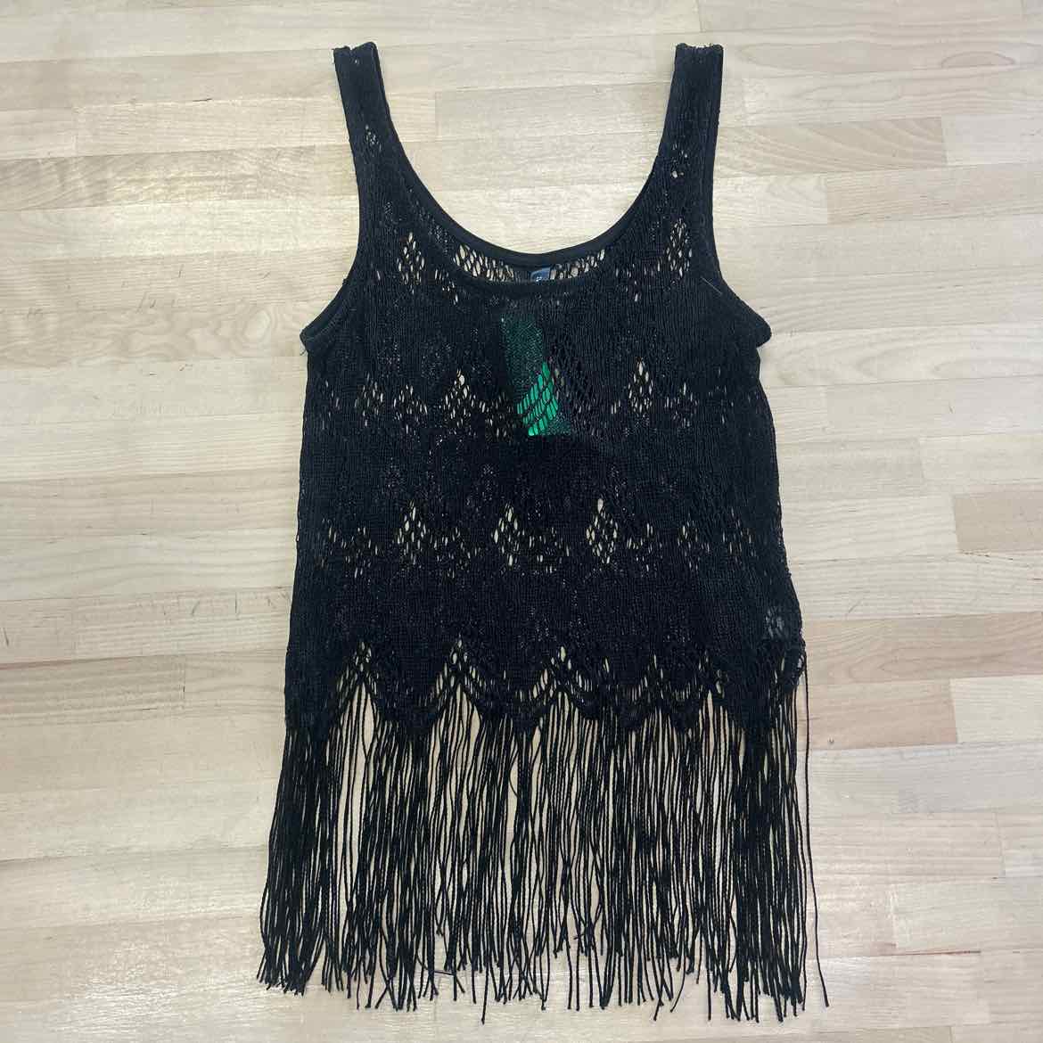 Full Tilt Size M Black Mesh Preloved Coverup