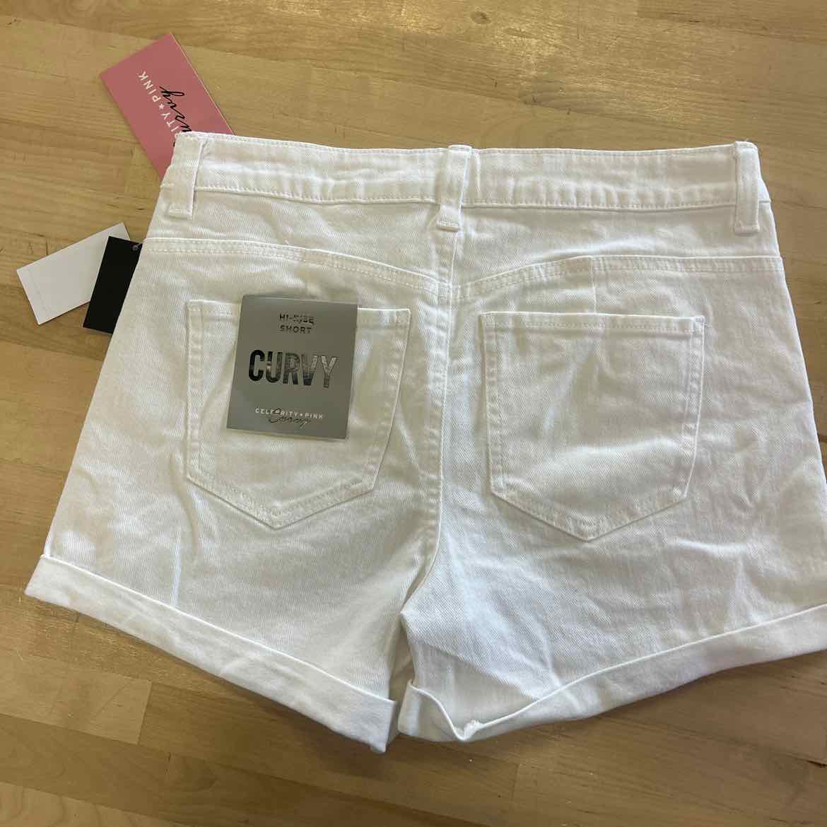 Celebrity Pink Juniors' 4" High-Rise Curvy Denim Shorts - White - 7