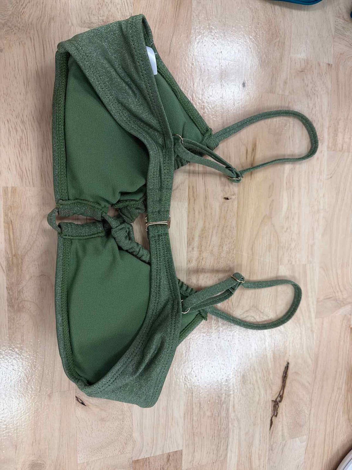 Salt + Cove Size S Solid Lurex Twist-Front Bralette Bikini