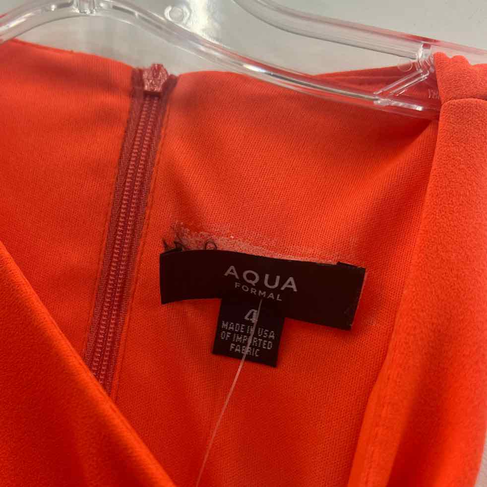 Aqua Size 4 Orange Halter Cut-Out Cocktail and Party Dress NWT