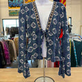 Free People Size M Blue Rayon Preloved Blouse