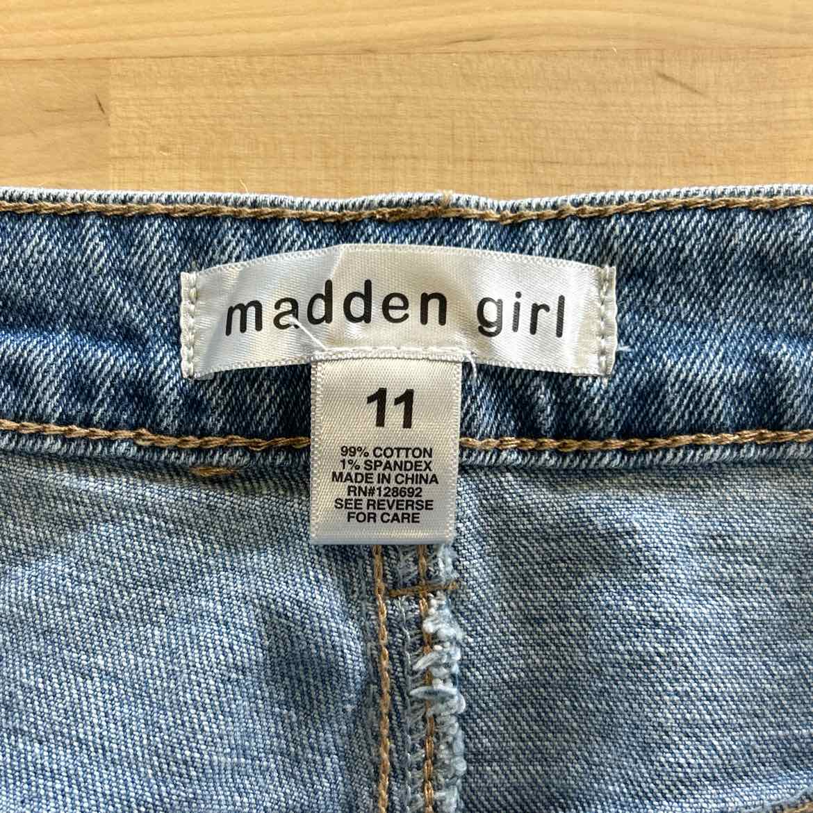 Madden Girl Juniors' Super High Rise Distressed 90s Wide Leg Jeans - Light Wash