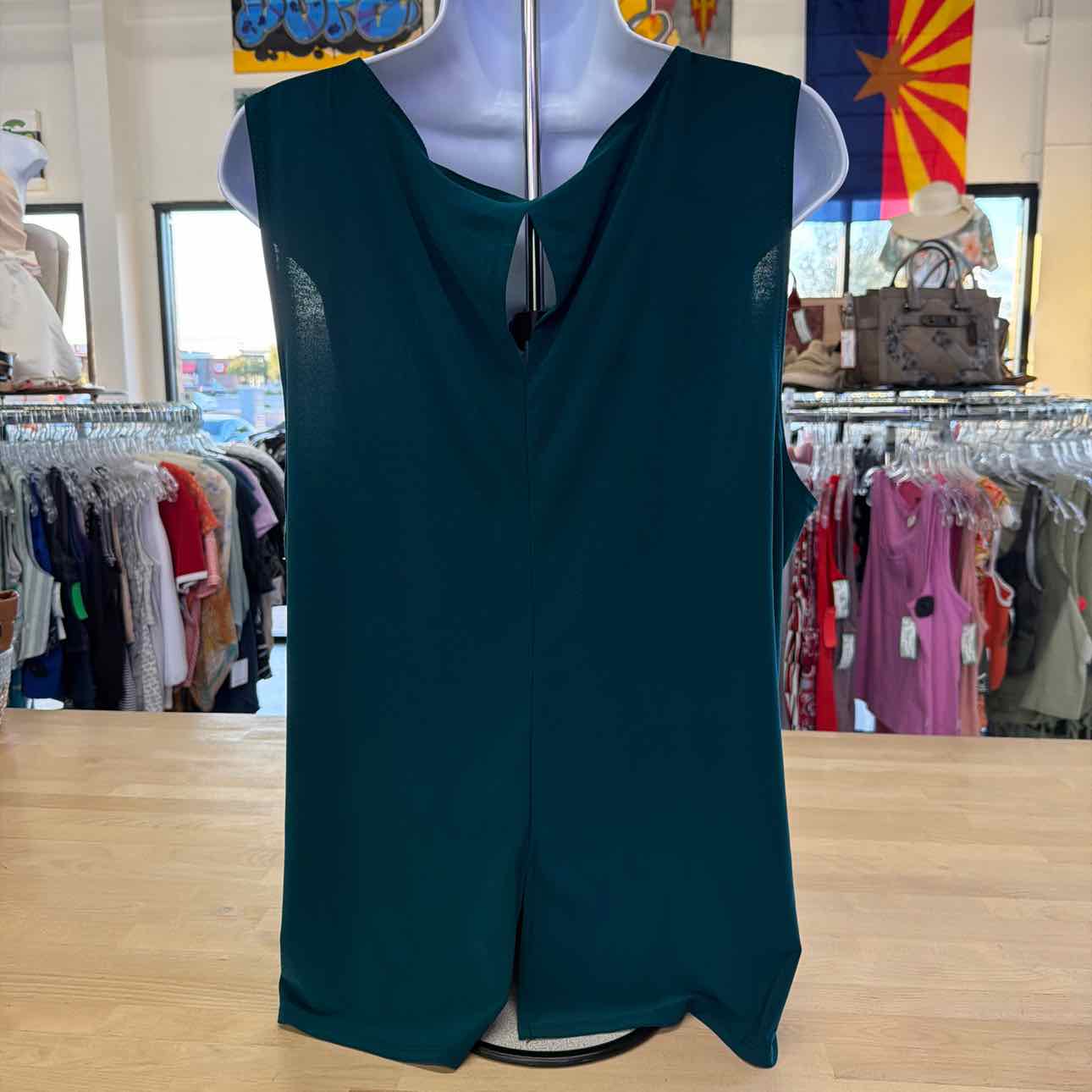 Msk Women's Scalloped-Hem Tank Top - Neo Emerald