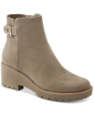 Giani Bernini Womens Vedaa Zip Wedge Bootie Mushroom 9.5M
