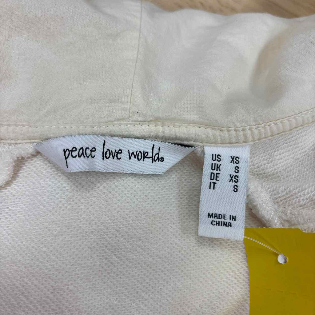 Peace Love World Size XS White Preloved Jacket