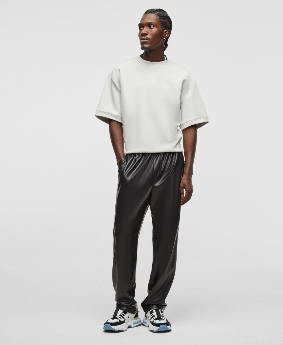 Mode of One Men's Relaxed-Fit Faux-Leather Pull-on Pants