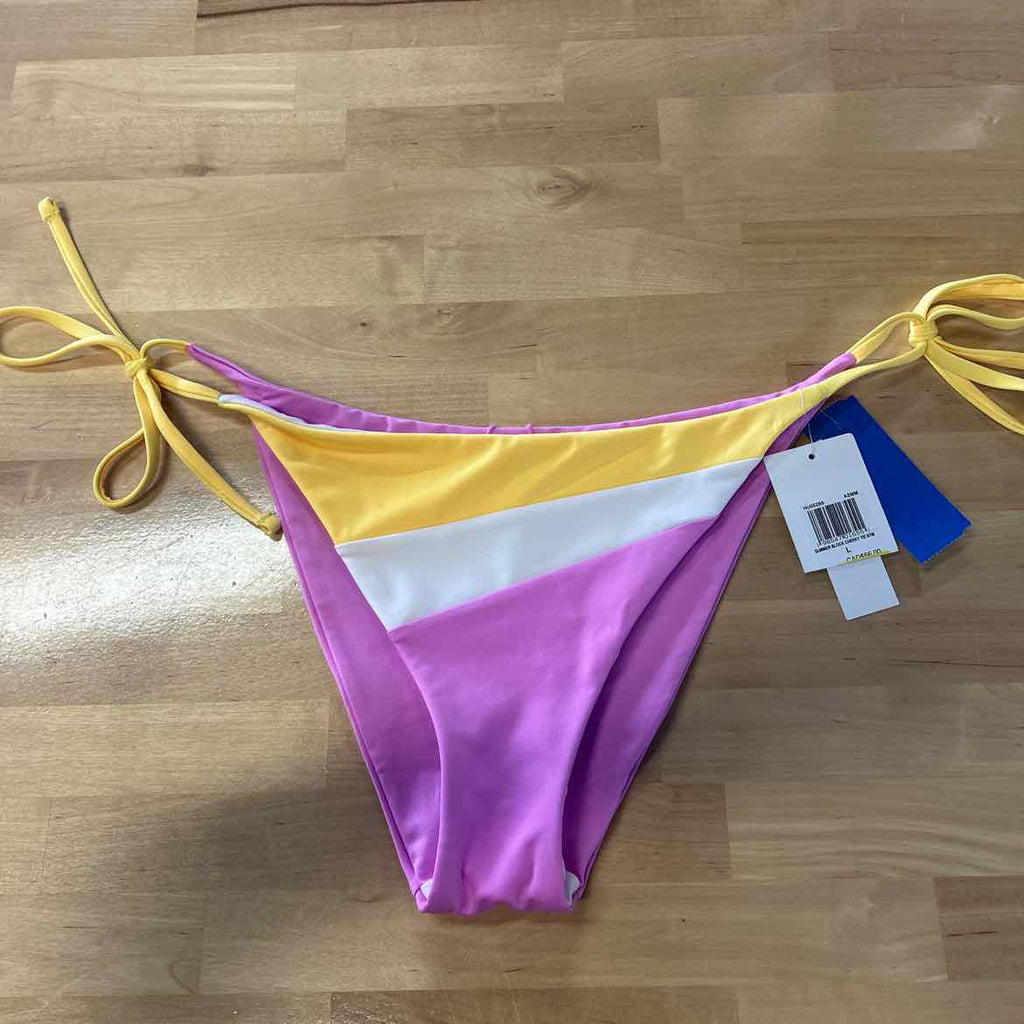 Hurley Size L Summer Block Cheeky Tie Side Womens Bikini Bottoms