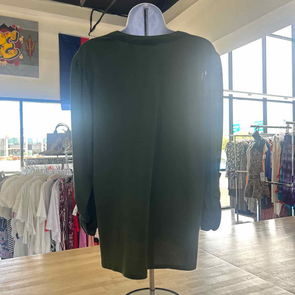 Notations Size L Green Preloved Blouse LS