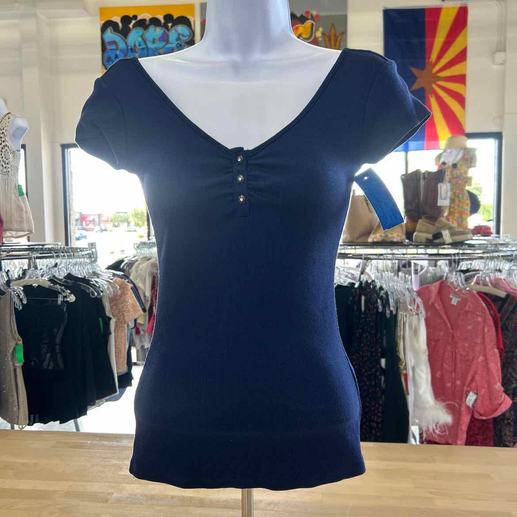 Guess Size XS Navy Preloved Blouse SS