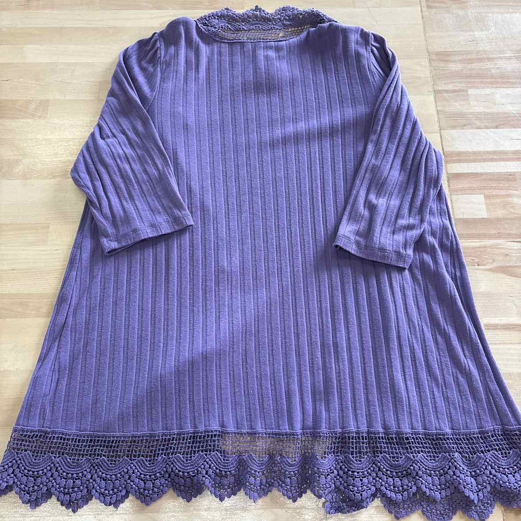 Roamans Size L Purple Cardigan