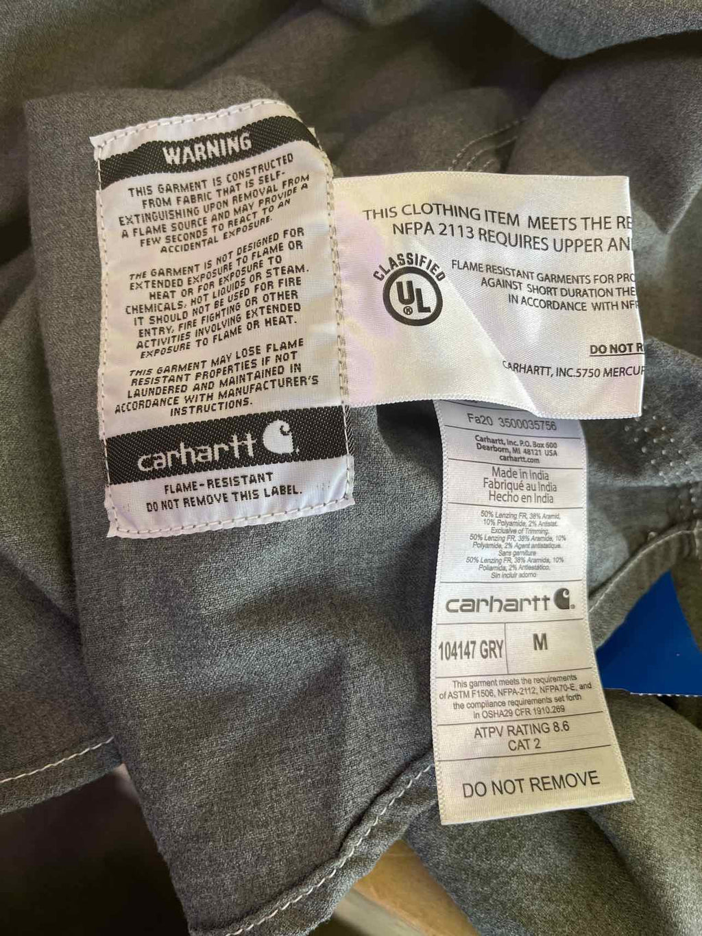 Carhartt Size M Gray Preloved Button Down LS