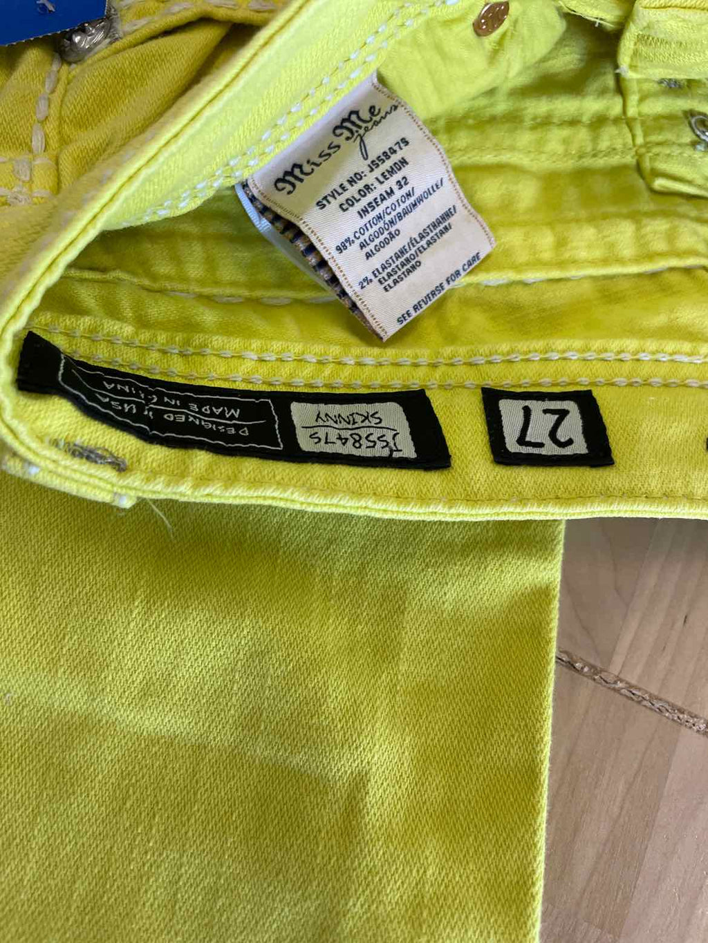 Miss Me Size 27 Yellow Jeans