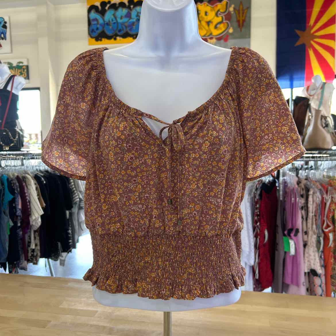 pink rose Size L Pink Preloved Blouse SS