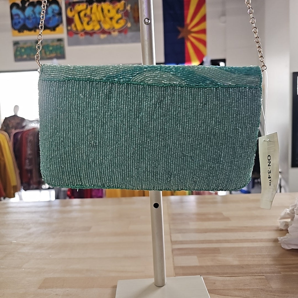On 34th Hand Beaded Envelope Clutch