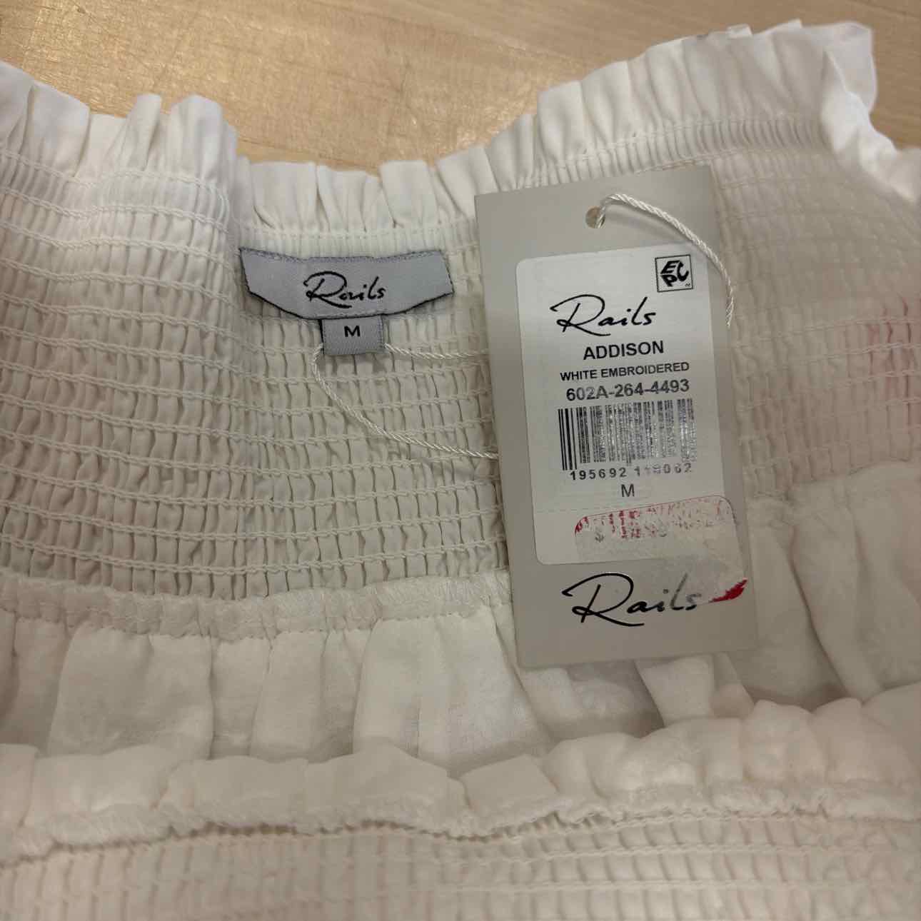 Rails Women's Addison Smocked Tiered Miniskirt - White Embroidery - Size M