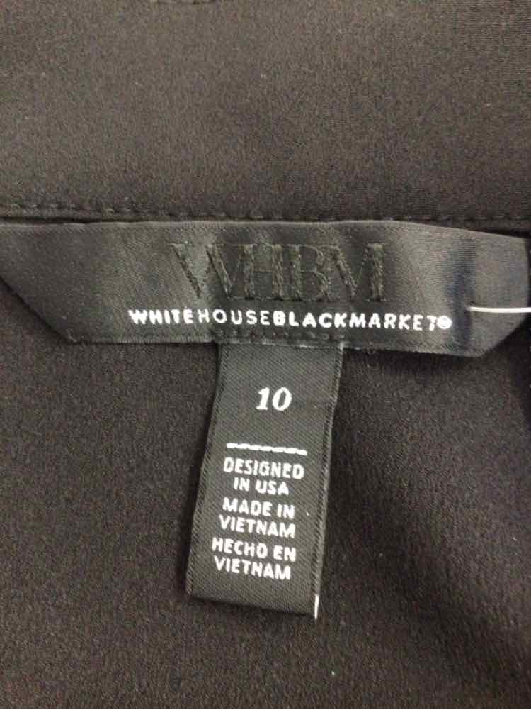 White House Black Market Size 10 Black Preloved Blouse LS