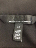 White House Black Market Size 10 Black Preloved Blouse LS