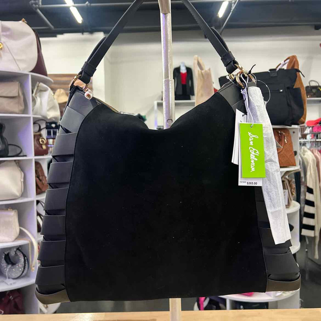 Sam Edelman Jette Large Zippered Hobo Bag Black