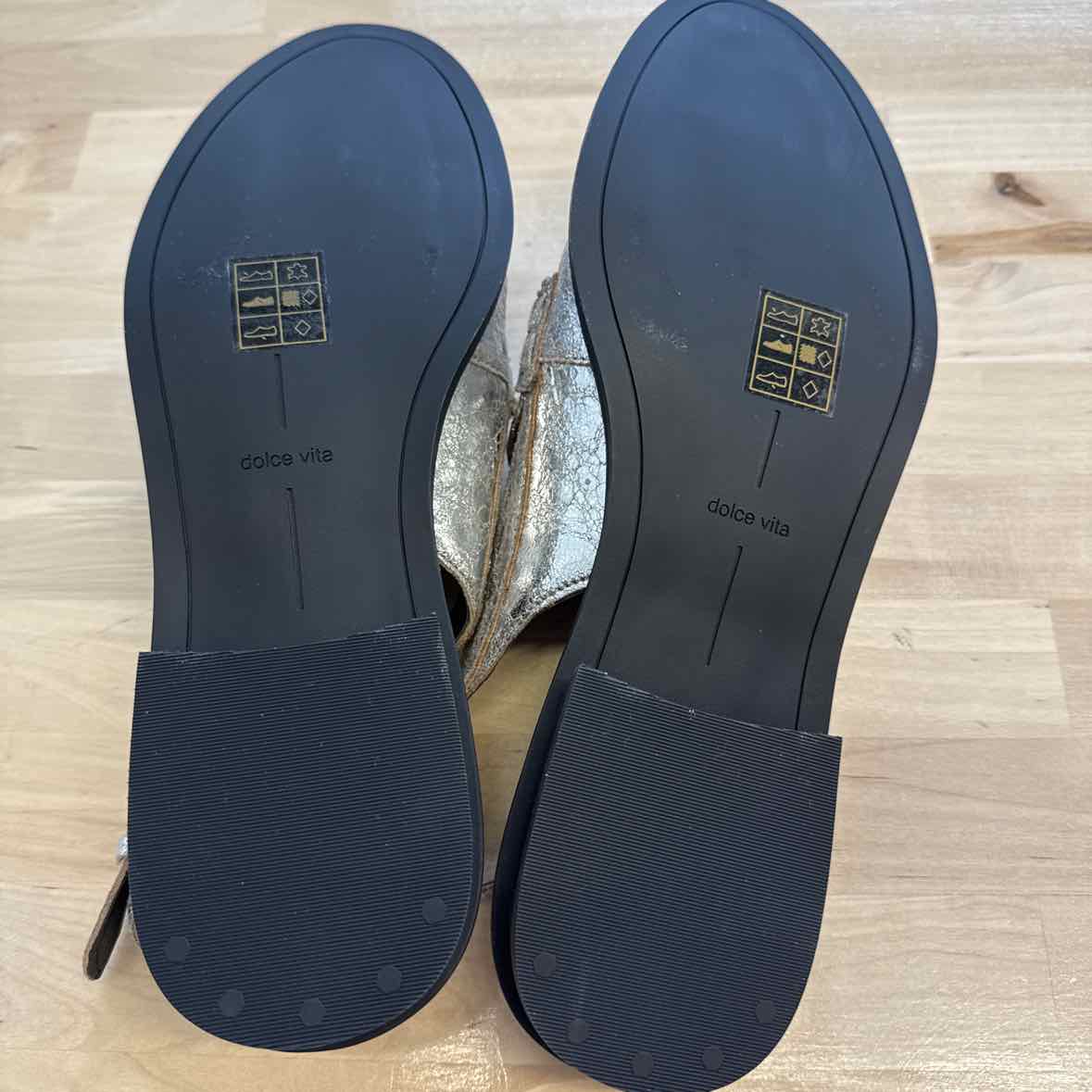 Dolce Vita Shoe Size 9.5 Silver Hardi Loafer Slingback Mules