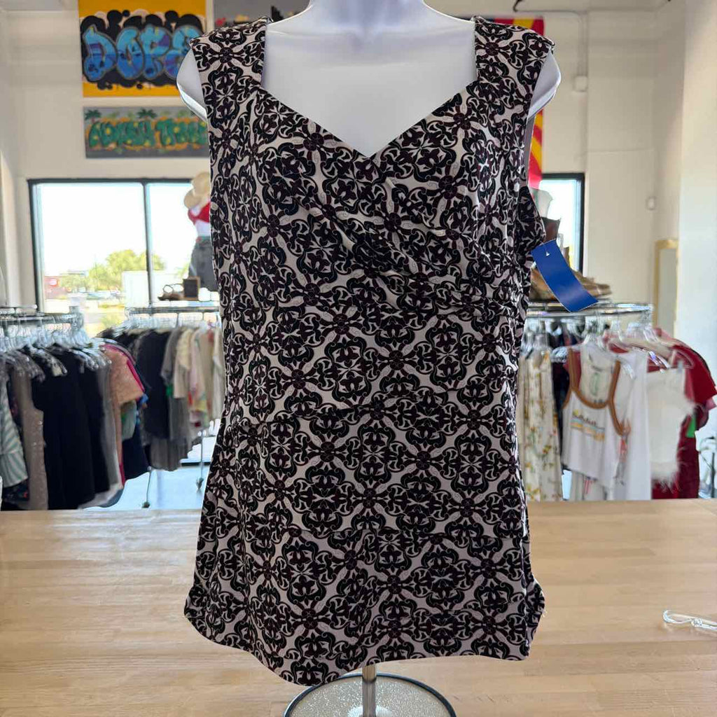 White House Black Market Size M Black Purple Preloved Sleeveless