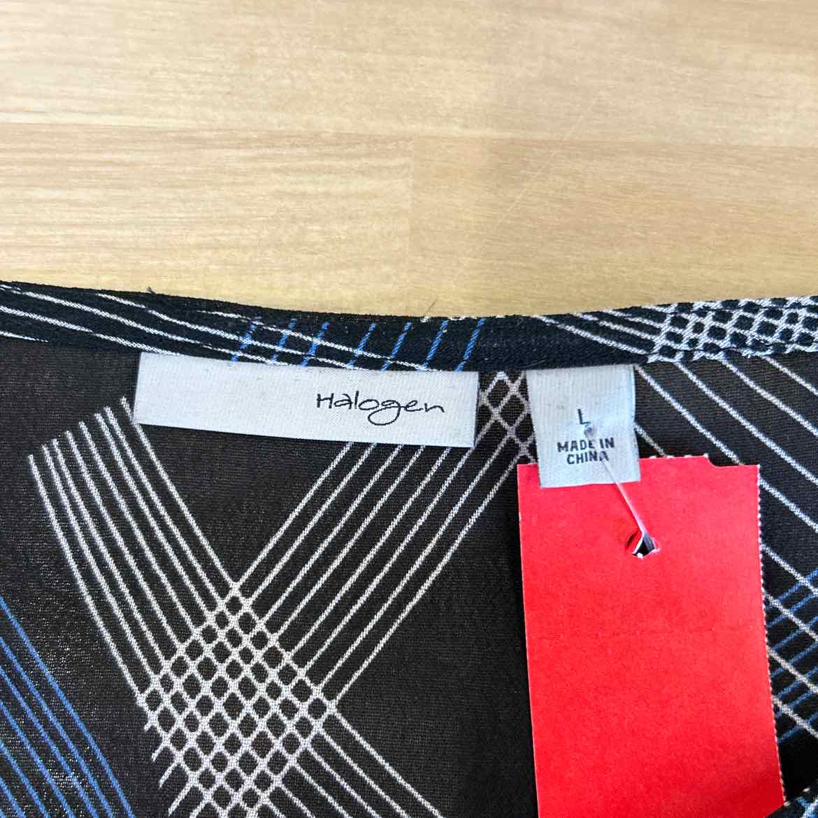 Halogen Size L Black Blue Sheer Preloved Blouse
