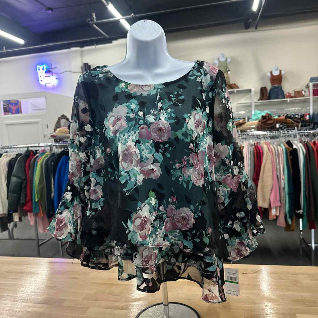 Alex Eveinings Size L Black Long Sleeve