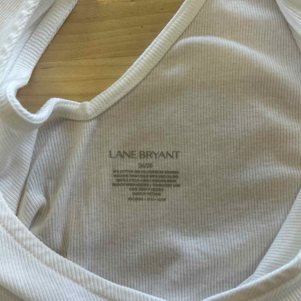 Lane Bryant Size 26/28 White Ribbed New Tank