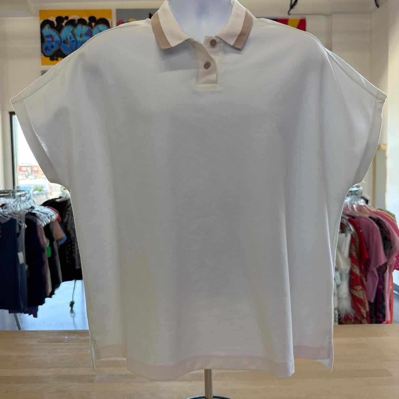 Adidas Size 2XL White Preloved MENS Polo