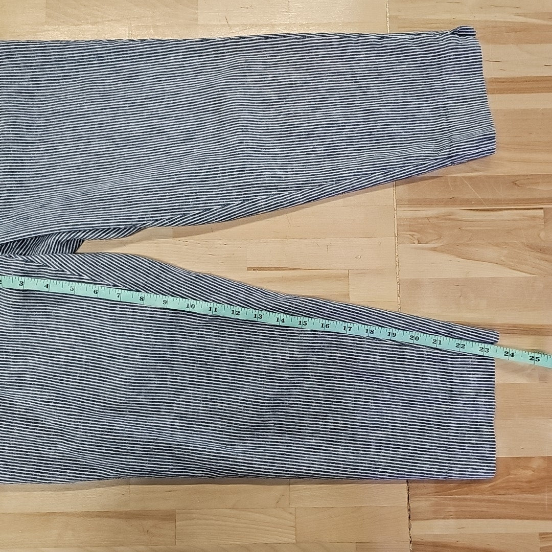 Banana Republic Size 10P Blue/White Linen Cotton Preloved Pants