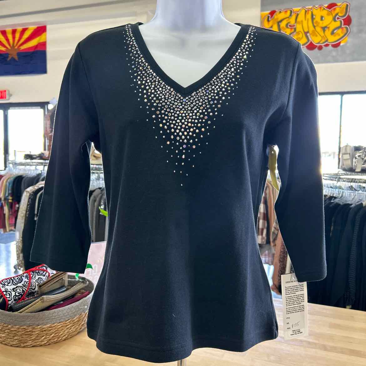 Christine Alexander Size S Black Long Sleeve