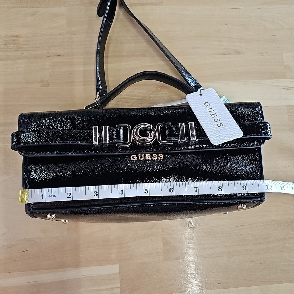 GUESS Black Cirene Top Handle Flap Bag
