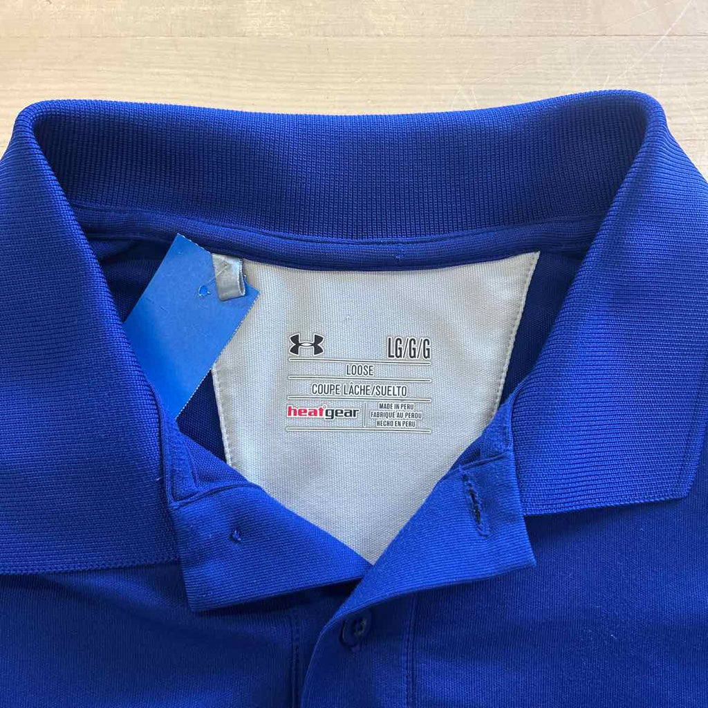 Under Armour Size L Blue Preloved MENS Polo