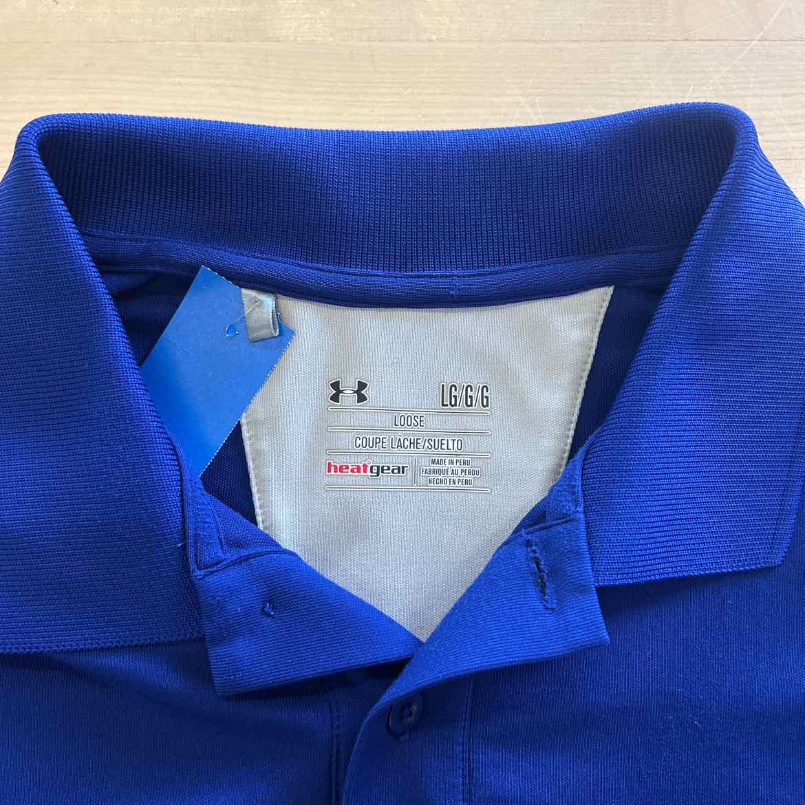 Under Armour Size L Blue Preloved MENS Polo