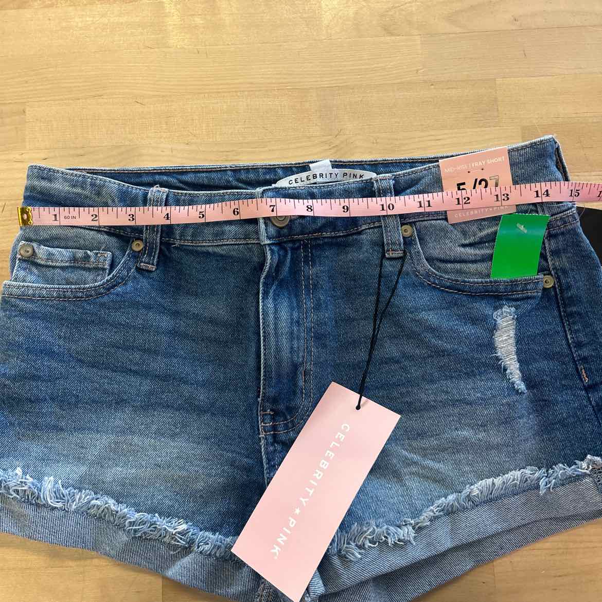 Celebrity Pink Juniors' Mid-Rise Fringe-Cuff Shorts - Temecula - 5