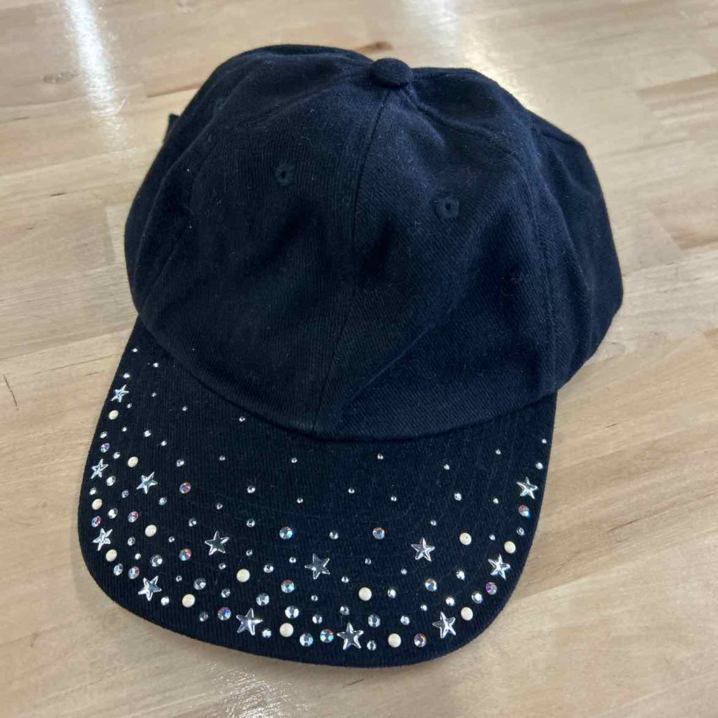 Christine Alexander Black Rhinestones Cap