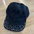 Christine Alexander Black Rhinestones Cap