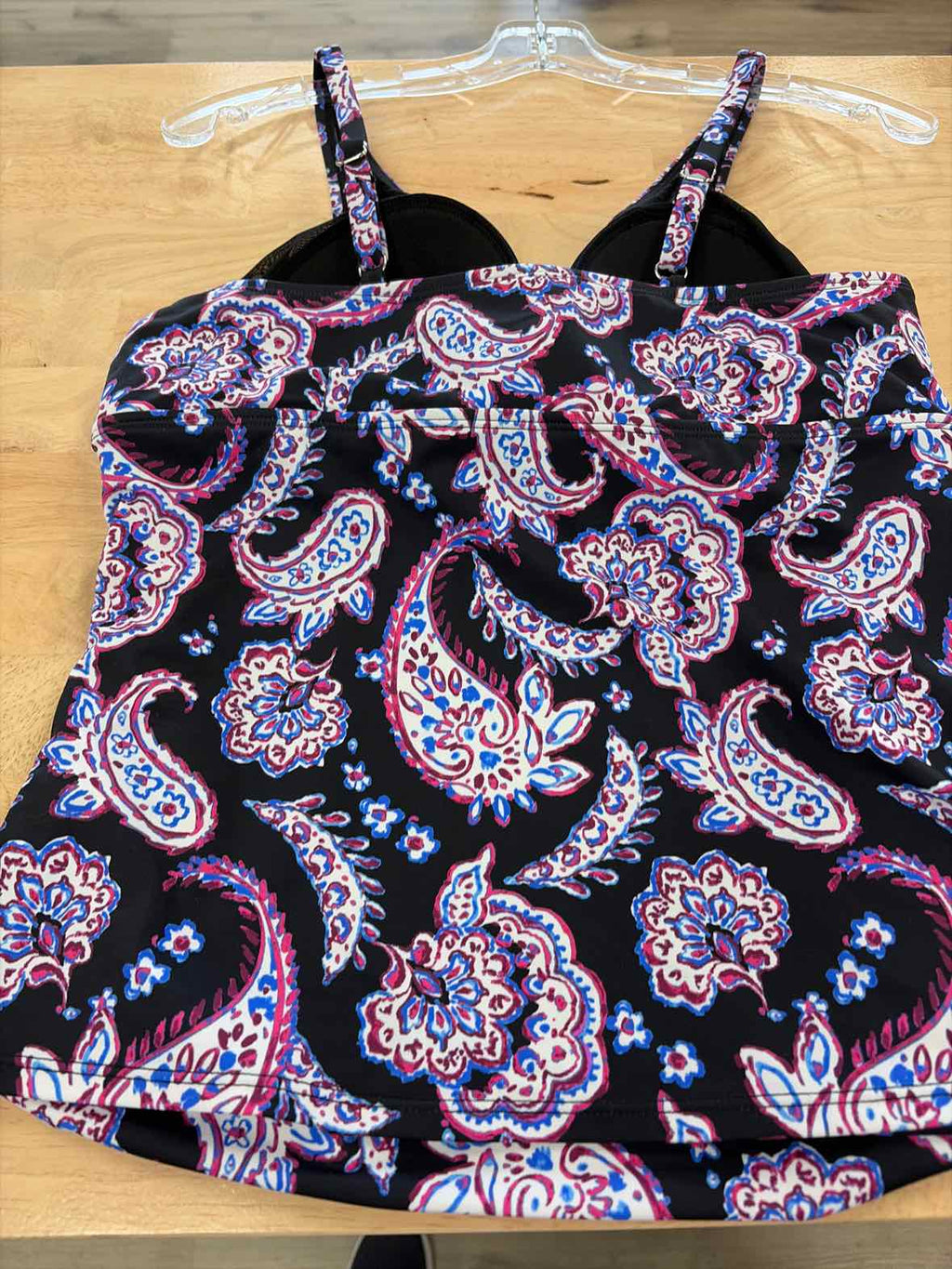 Swim Solutions Size 16  Paisley-Print Tankini Top- Dancing Paisley