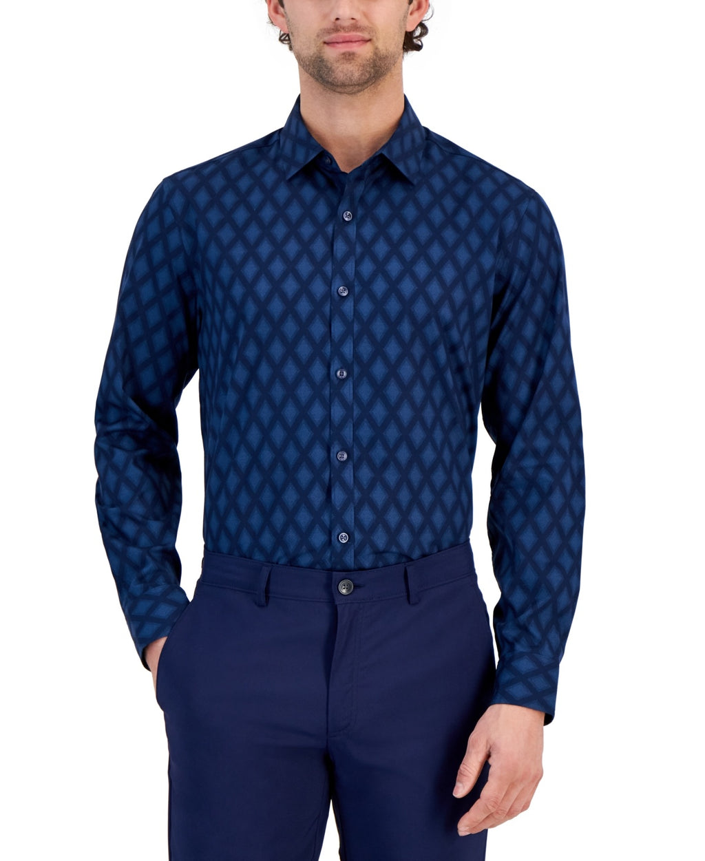 Alfani Mens Two Tone Button up Shirt
