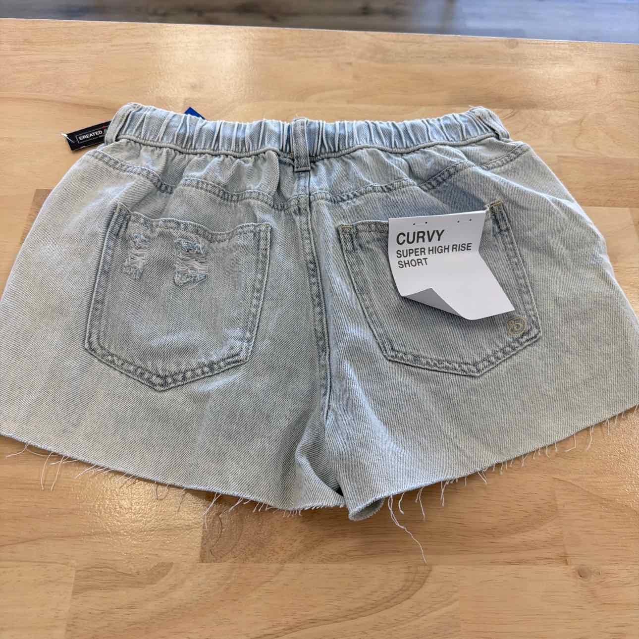 Indigo Rain Women Size 5 Blue New Shorts Distressed Drawstring Denim Shorts