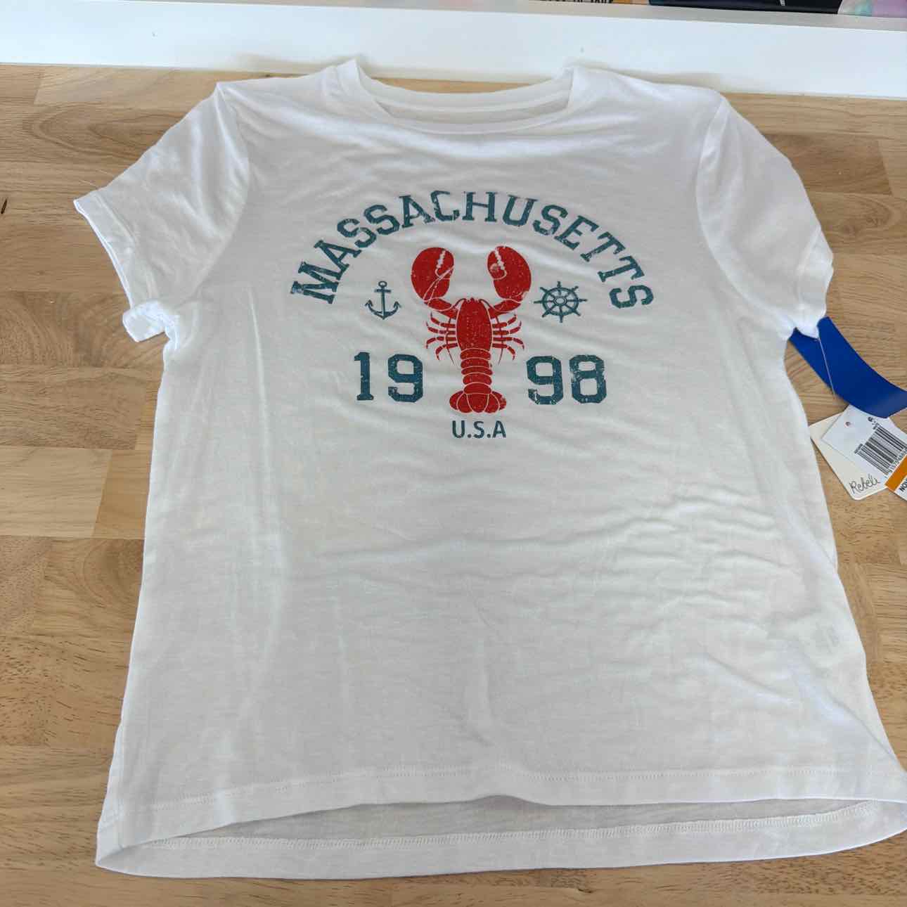 Rebellious One Size S Lobster Graphic T-Shirt - White Lobster
