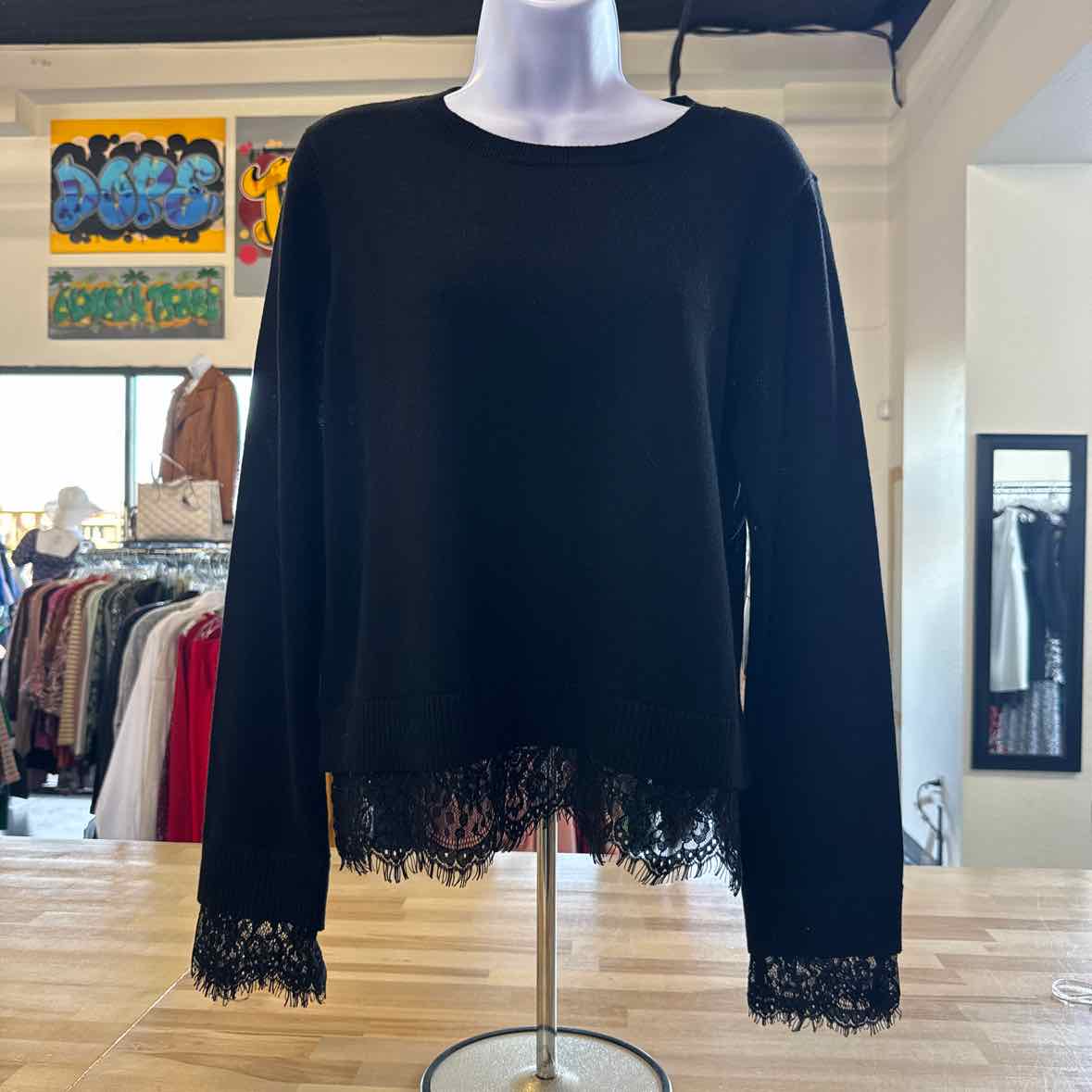 CeCe Size M Black New Long Sleeve