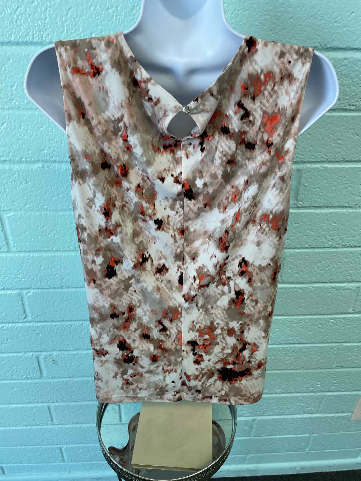 Calvin Klein Size M Rust Print Sleeveless