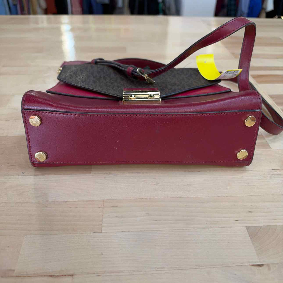 Michael Kors Red Rectangle Leather Preloved Handbag