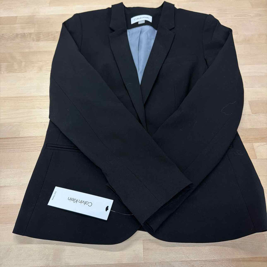 Calvin Klein One-Button Blazer, Regular and Petite Sizes - Black
