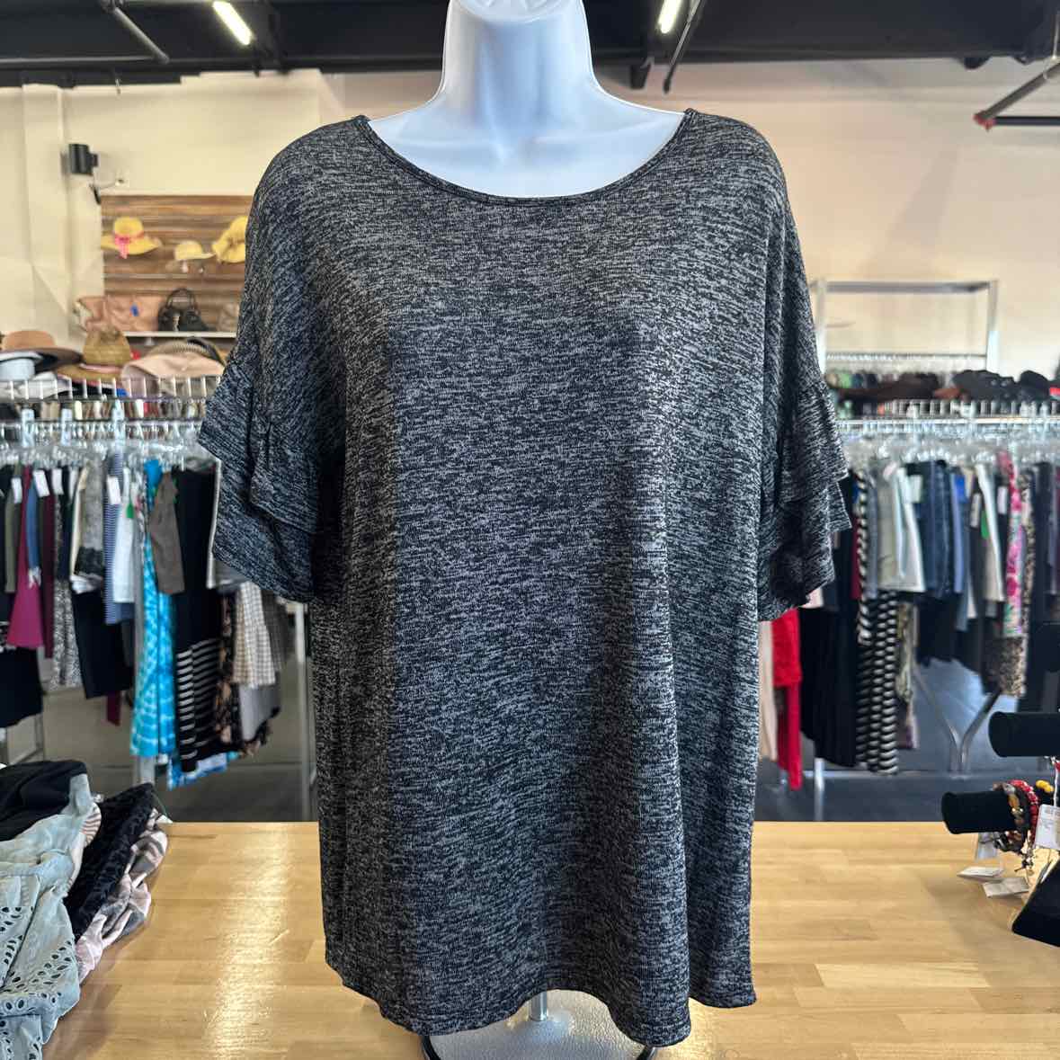 Bobbie Brooks Size M Gray Blouse