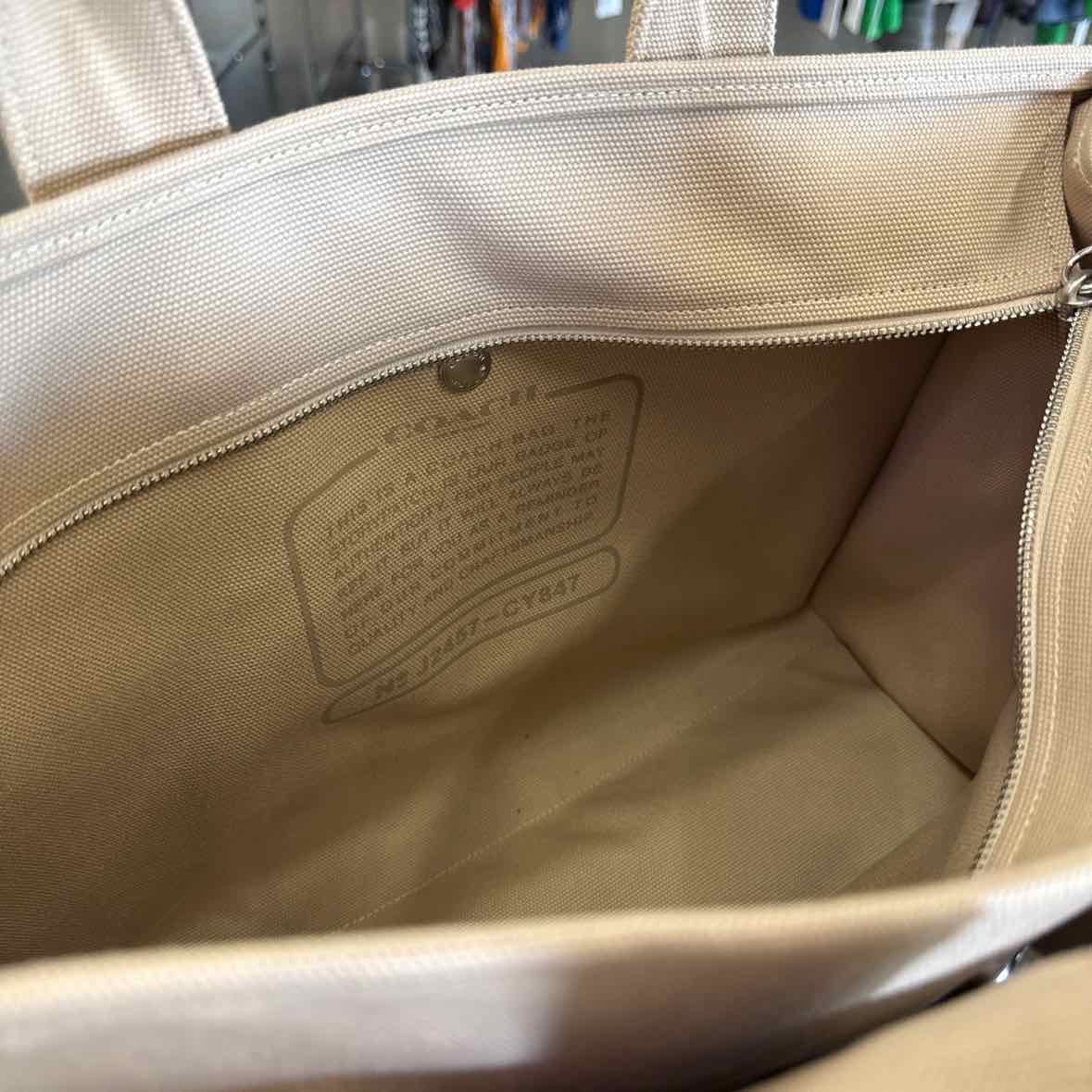 Coach Beige Tote Canvas Handbag