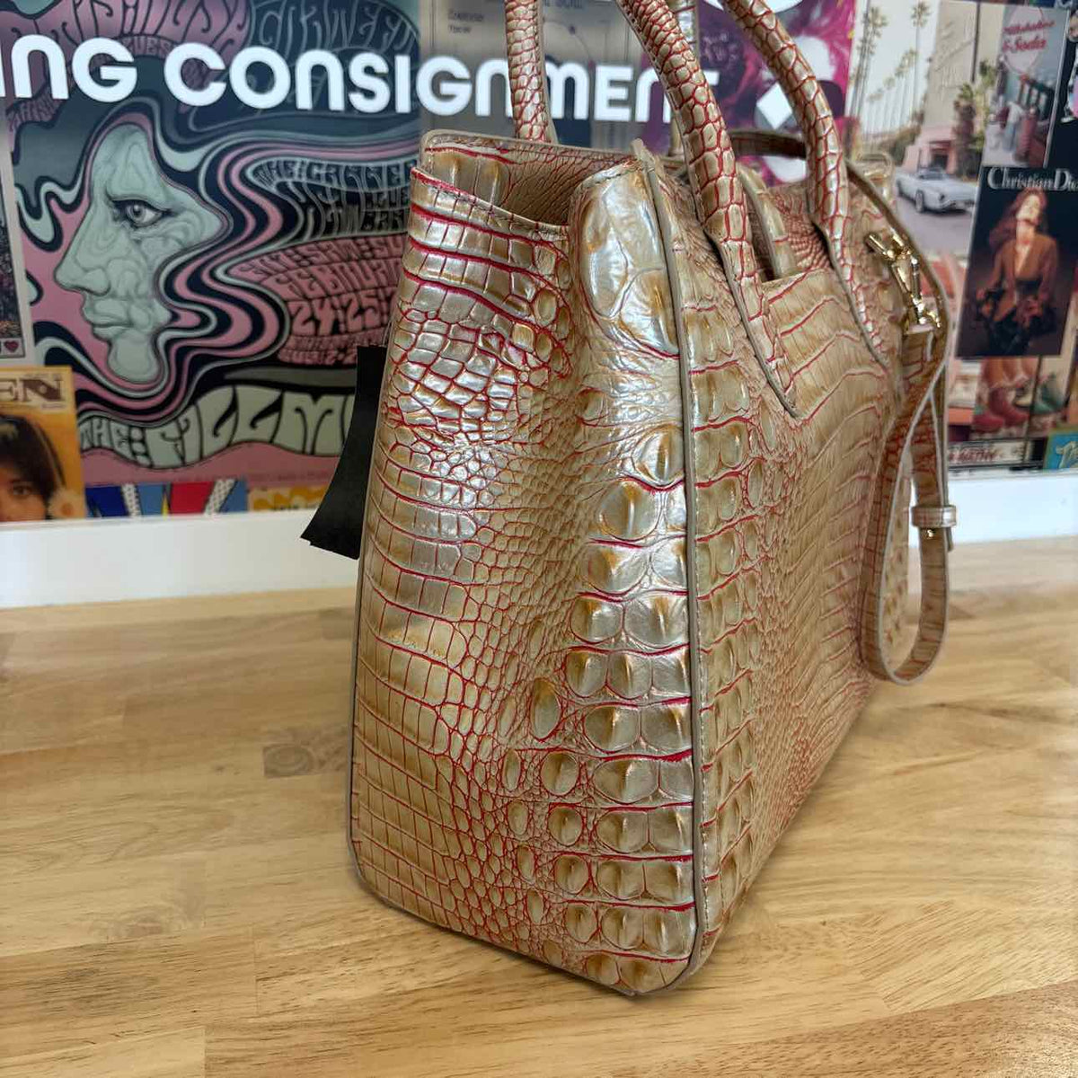 Brahmin Tan/Pink Preloved Handbag