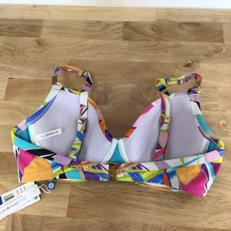 Bleu Size 36D Living Color Over-the-Shoulder Molded-Cup Bikini Top